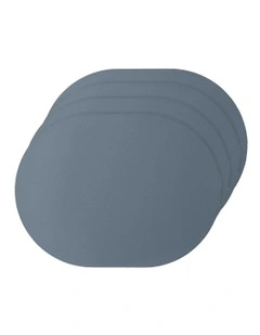 Hugo Oval Placemat 4 Pack in Steel