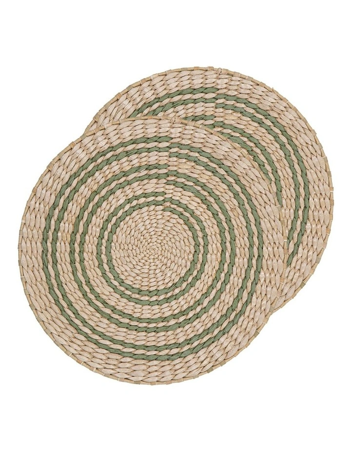 Fairhaven Round Placemat 2 Pack in Green image 1