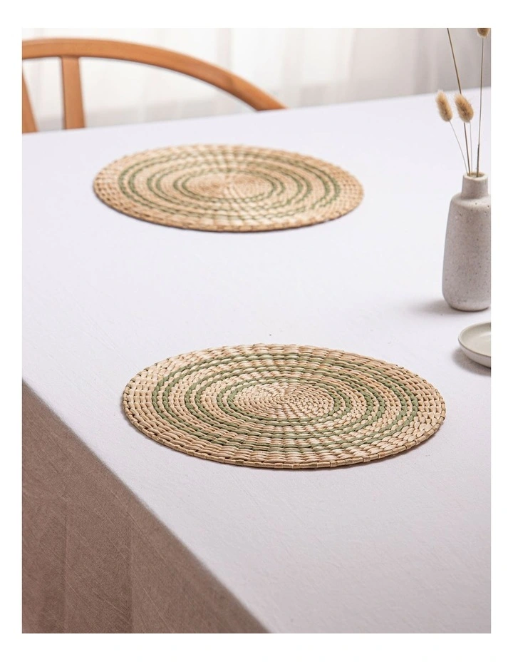 Fairhaven Round Placemat 2 Pack in Green image 2