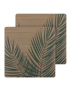 Veneer Palm Placemat 2 Pack in Green