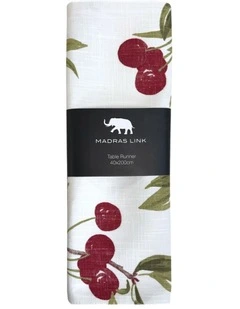 Cherry Table Runner 35x140cm in White