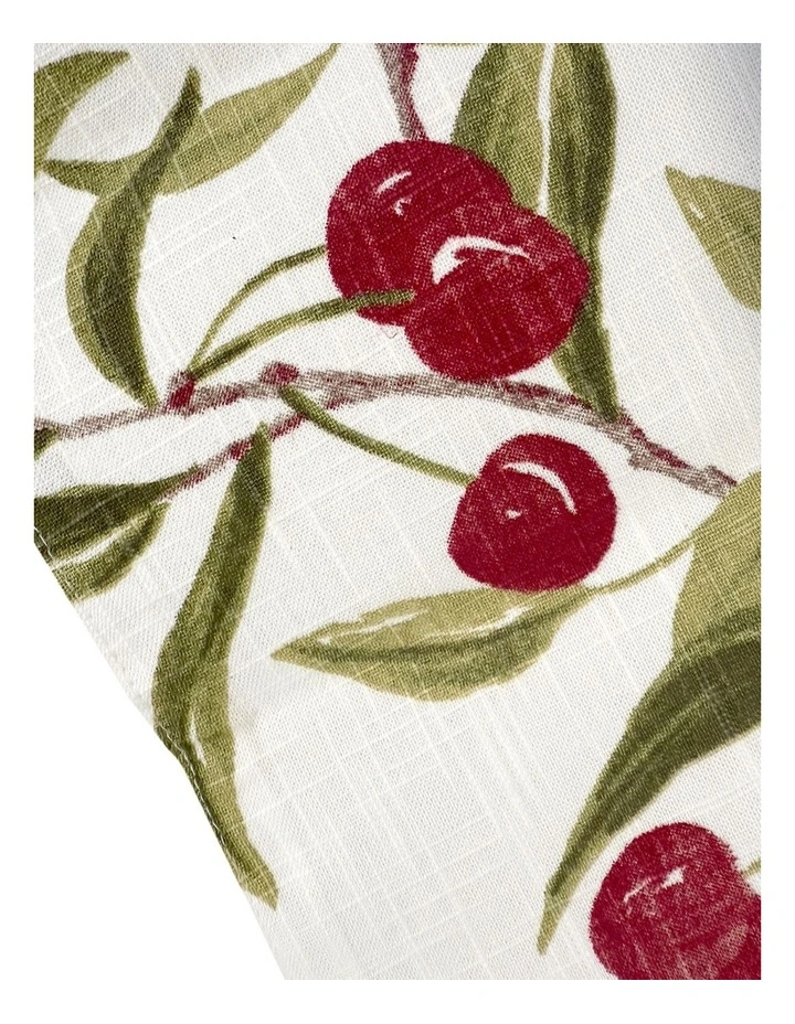 Cherry Table Runner 35x140cm in White image 2