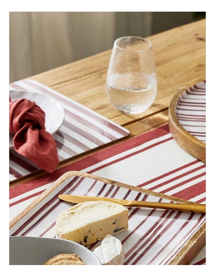 Taylor Stripe Table Runner 35x200cm in Red image 2