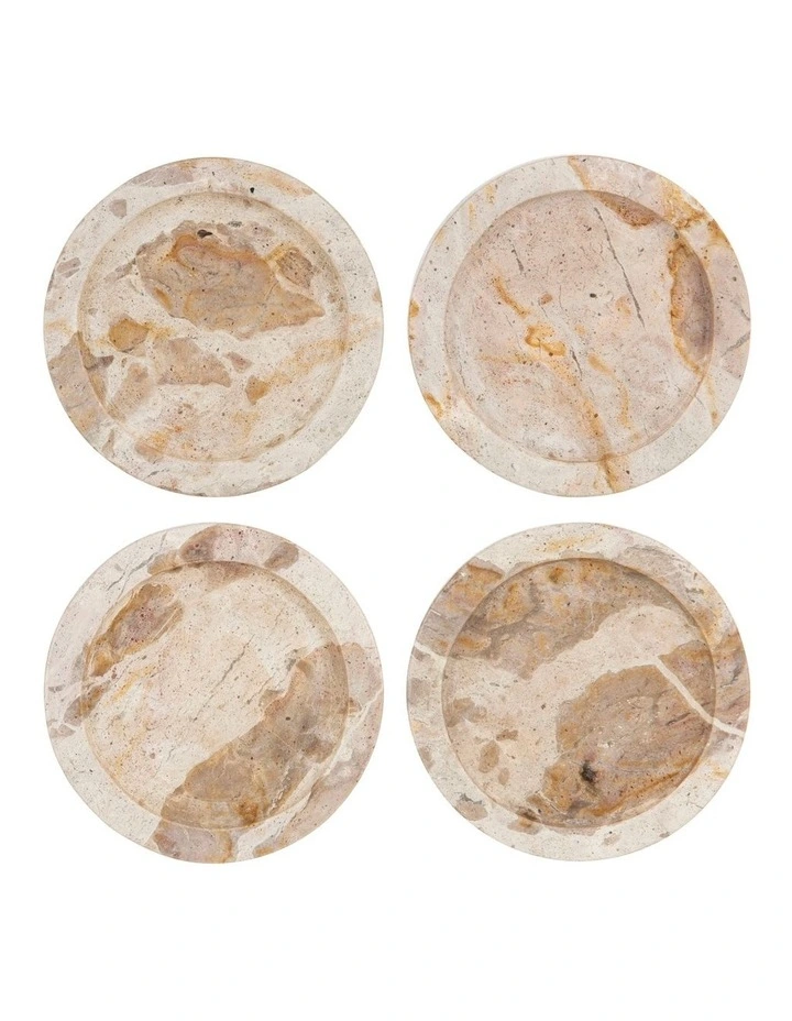 Carprani Coasters Set/4 in White/Beige image 1
