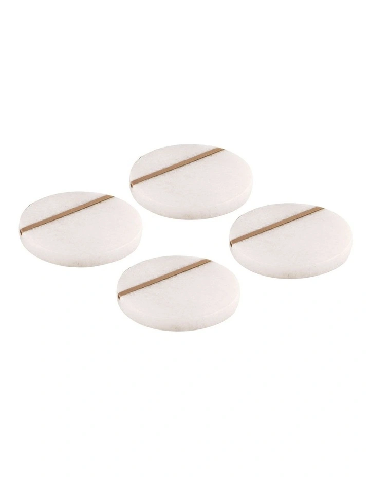 Emerson Round Coaster Pack Of 4 in White image 1