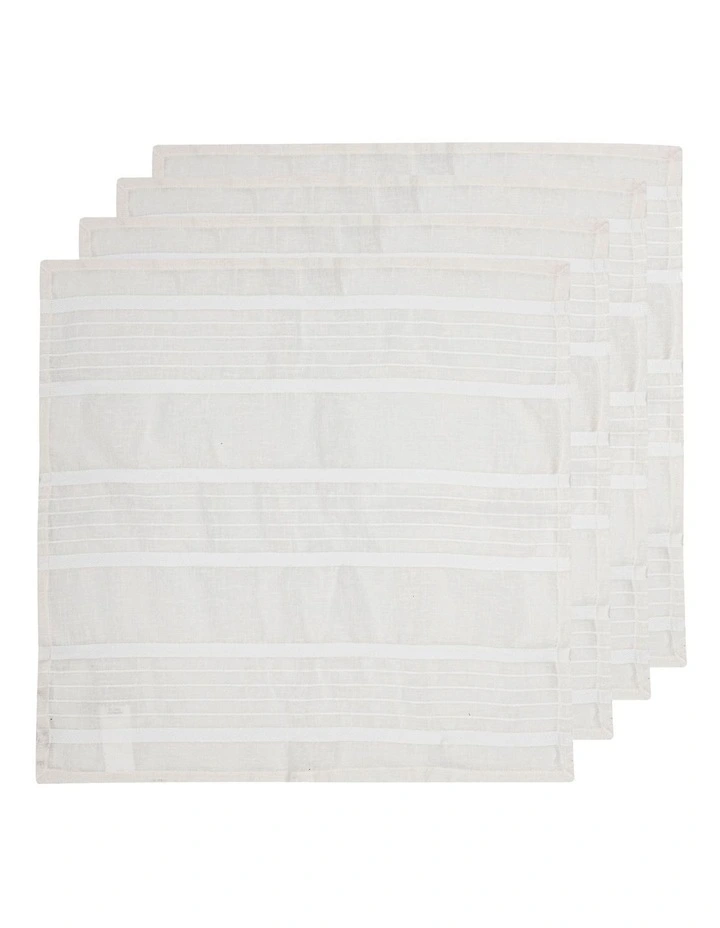 Peyton Napkin 4 Pack in White image 1