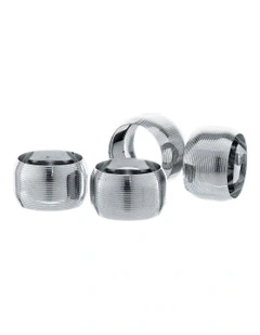 Celebrate Napkin Rings 4 Pack in Silver