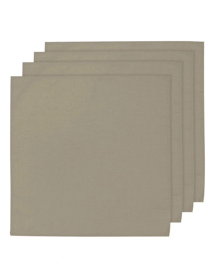 Oxford Flax Napkin 4 Pack in Beige image 1