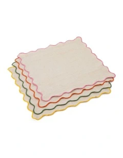 Big Love Neat Napkins Set Of 4 in Cream