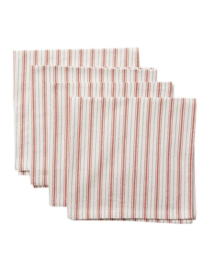 Carol Red Stripe Napkin Set of 4 45x45cm image 1