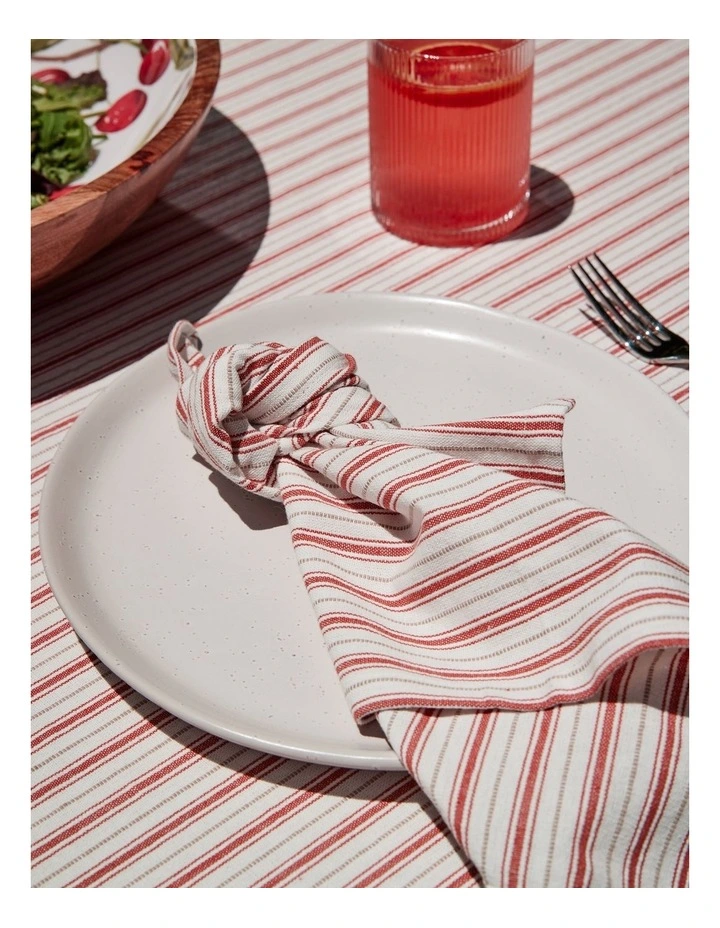 Carol Red Stripe Napkin Set of 4 45x45cm image 4