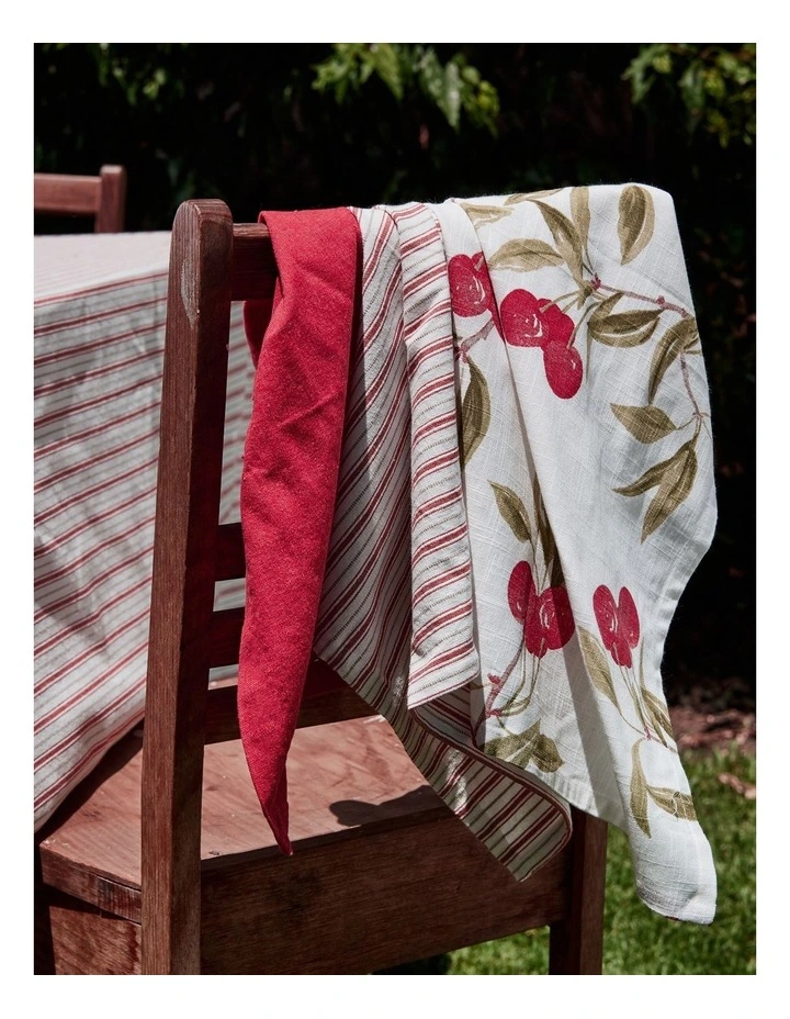 Carol Red Stripe Napkin Set of 4 45x45cm image 5
