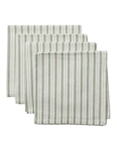 Carol Stripe Napkin Set of 4 in Green