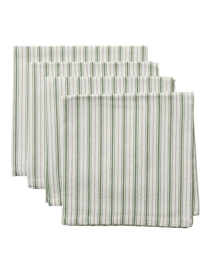 Carol Stripe Napkin Set of 4 in Green image 1