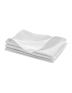 Nimes Washed European Linen Napkin Set of 4 in White