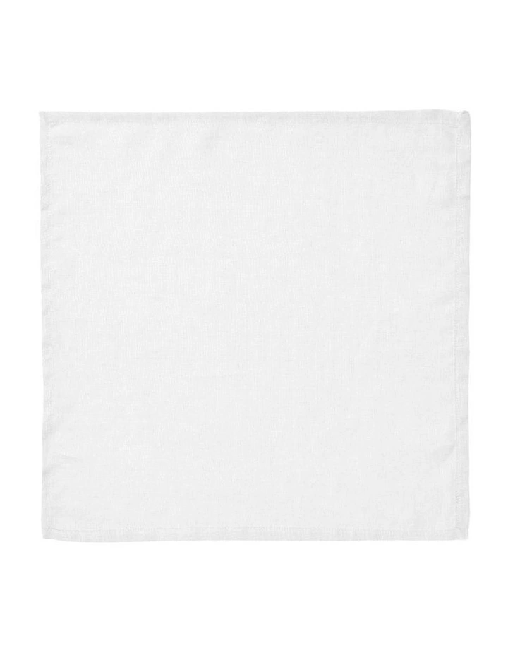 Nimes Washed European Linen Napkin Set of 4 in White image 2