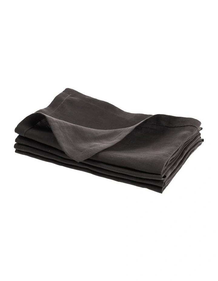 Nimes Washed European Linen Napkin Set of 4 in Magnet image 1