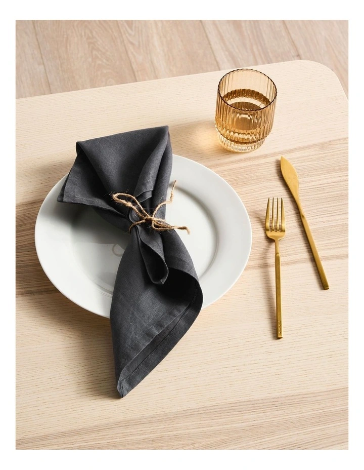 Nimes Washed European Linen Napkin Set of 4 in Magnet image 3