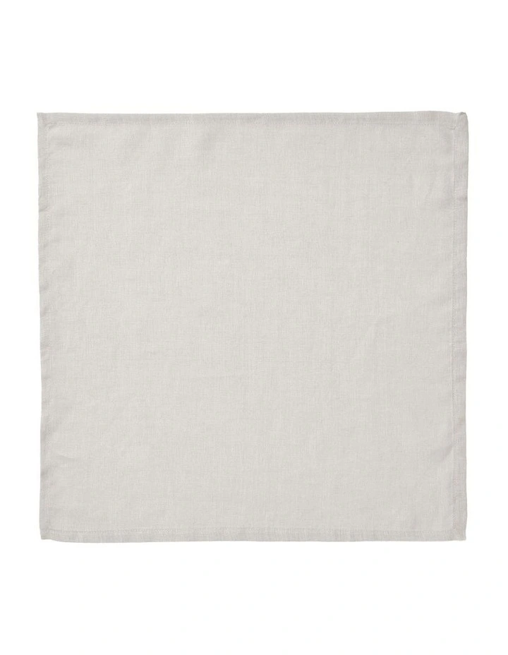 Nimes Washed European Linen Napkin Set of 4 in Pale Grey image 2