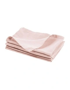 Nimes Washed European Linen Napkin Set of 4 in Rose
