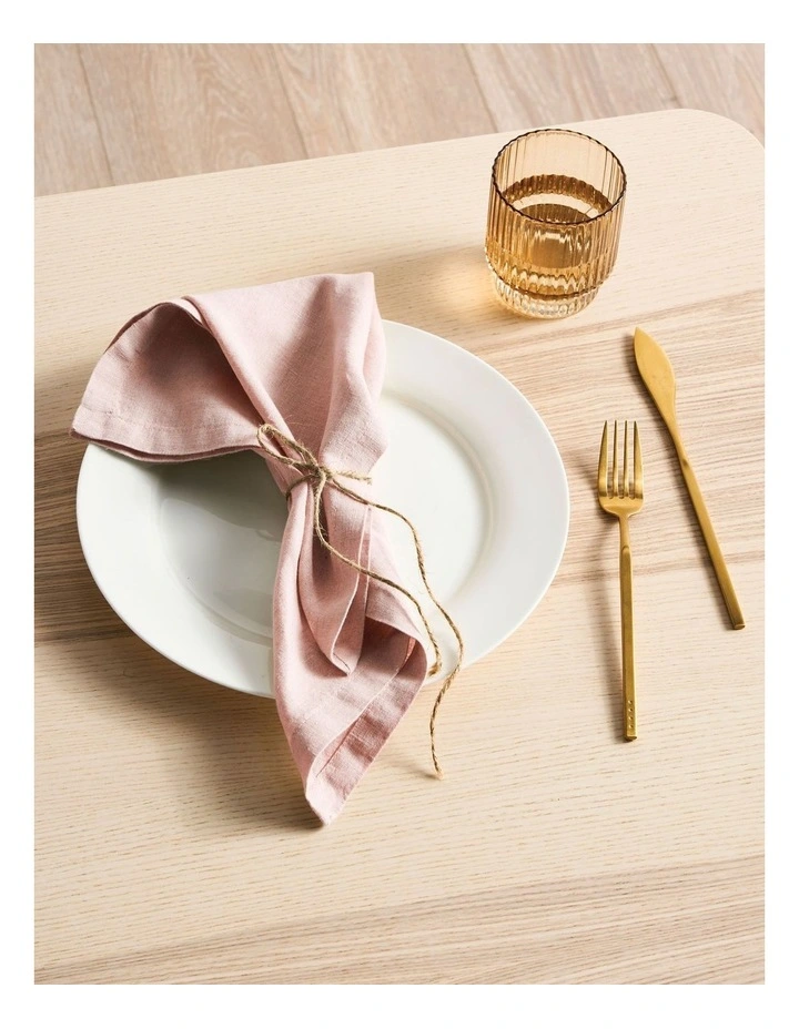 Nimes Washed European Linen Napkin Set of 4 in Rose image 3
