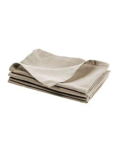 Nimes Washed European Linen Napkin Set of 4 in Natural
