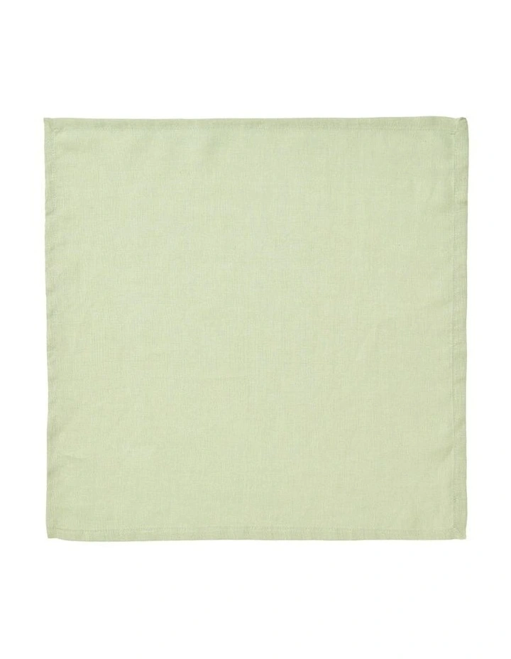 Nimes Washed European LInen Napkin Set of 4 in Wasabi image 2