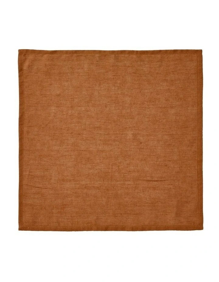 Nimes Washed European Linen Napkin Set of 4 in Cinnamon image 2