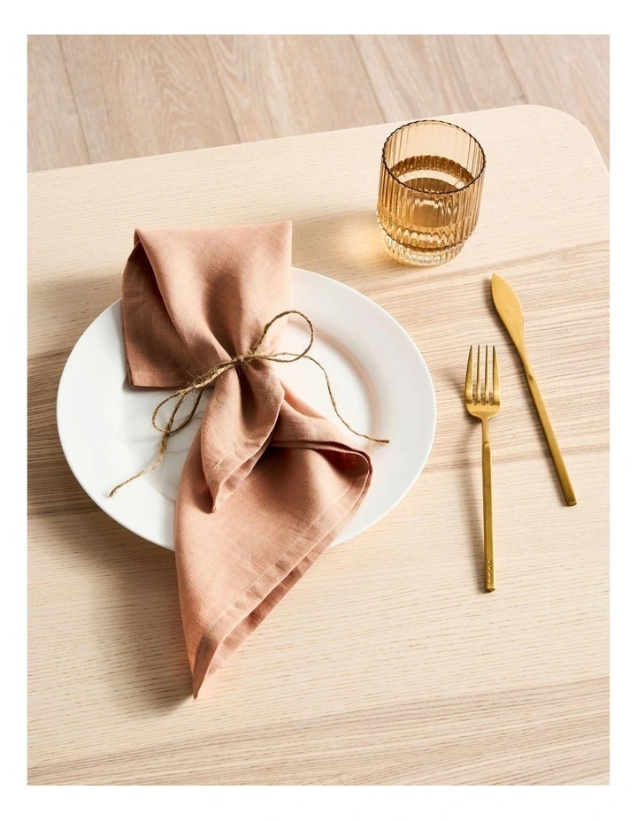 Nimes Washed European Linen Napkin Set 4 Pieces in Clay image 3