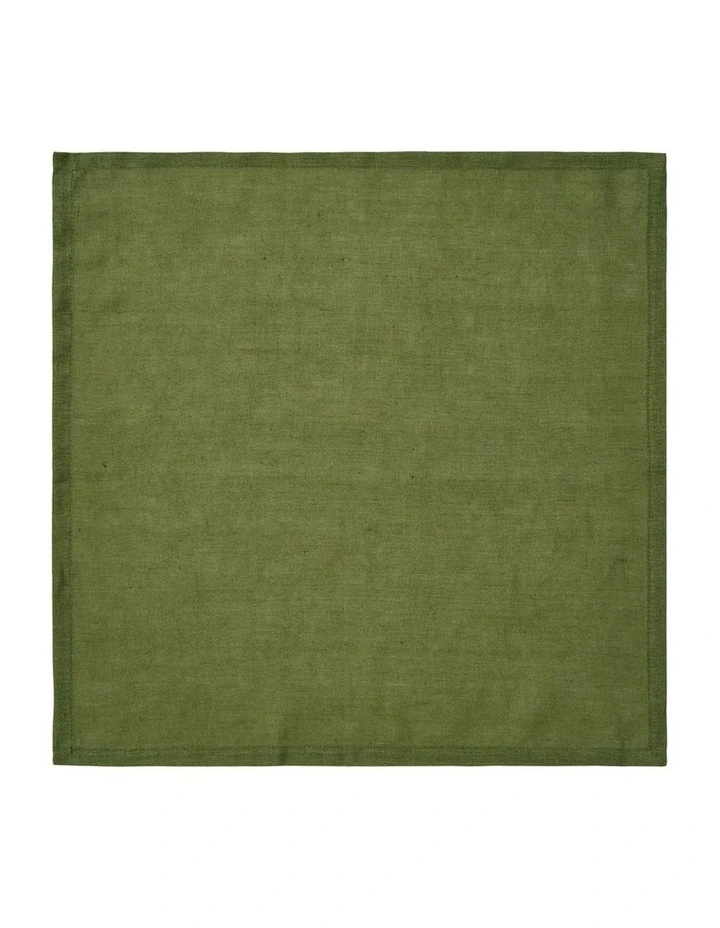 Nimes Washed European Linen Napkin Set 4 Pieces in Moss image 2