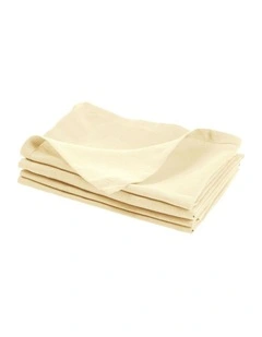 Nimes Washed European Linen 4pce Napkin Set In Lemon