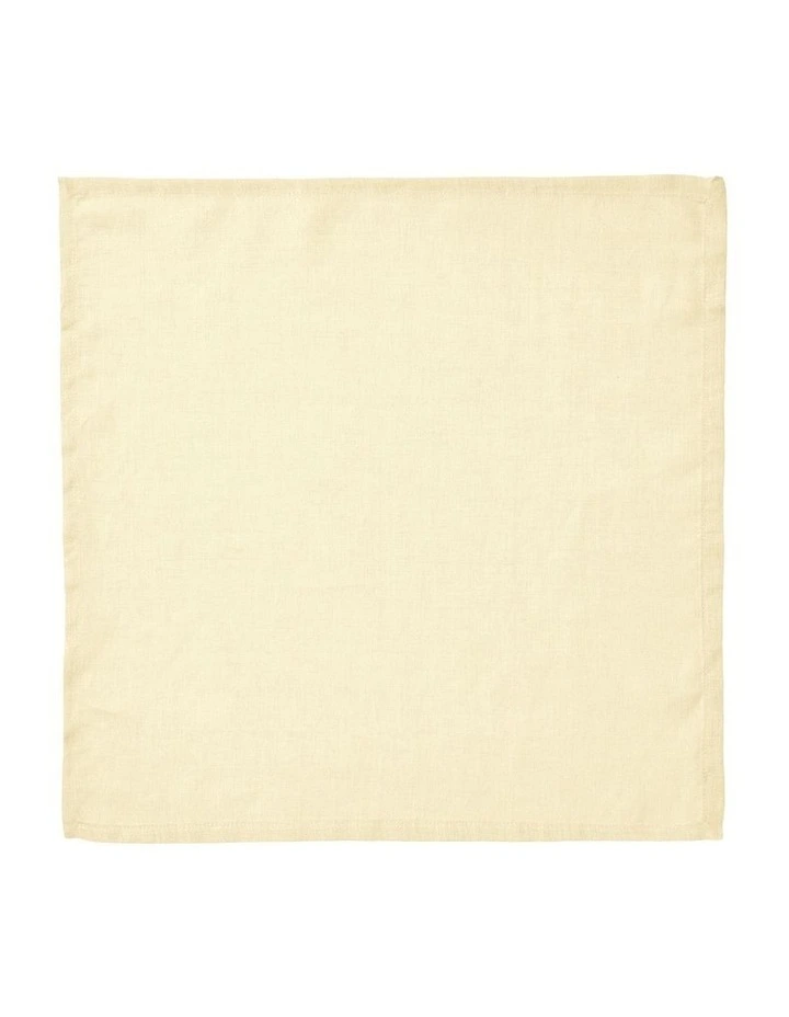 Nimes Washed European Linen 4pce Napkin Set In Lemon image 2