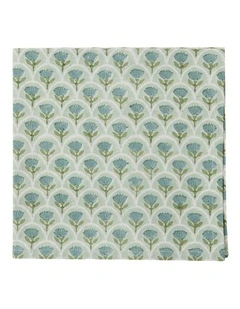 Suri Scallop Buti Seafoam Block Print Napkin Set 4
