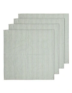 Pinstripe Napkin 4 Pack in Leaf