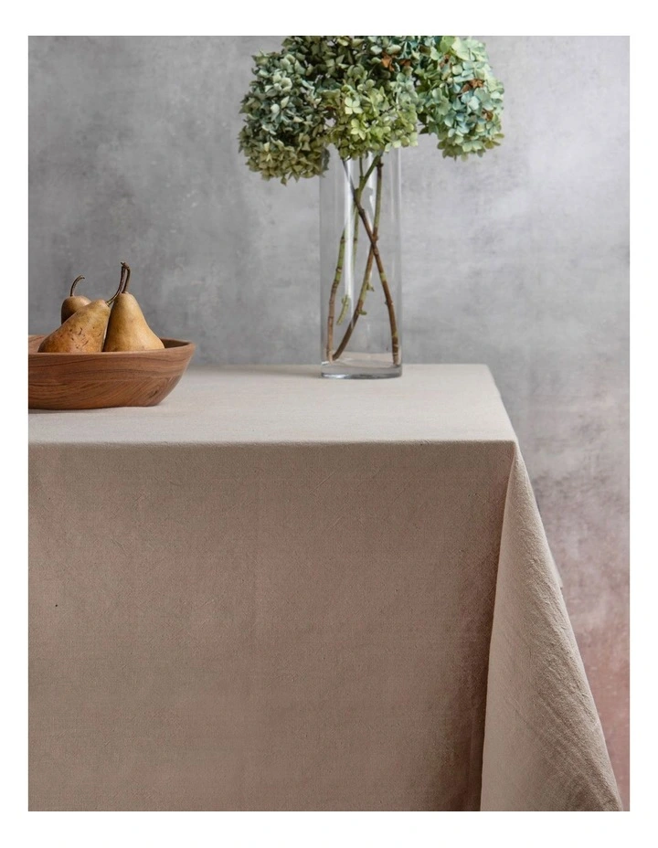 Oxford Tablecloth 150x230cm in Flax image 2