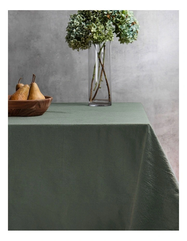 Oxford Tablecloth 150x230cm in Moss image 2
