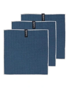 Mega Waffle Microfibre Discloth 30x30cm 3 Pack in Navy