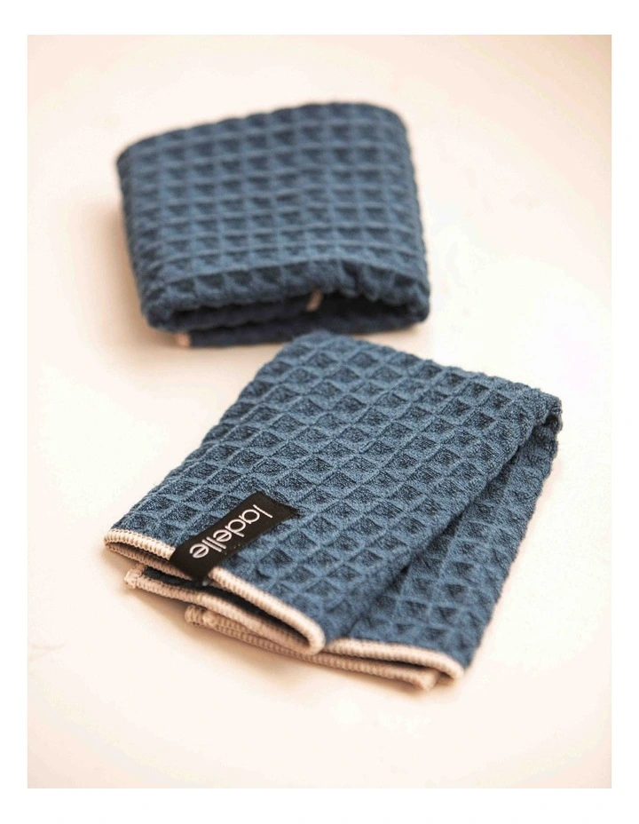 Mega Waffle Microfibre Discloth 30x30cm 3 Pack in Navy image 2