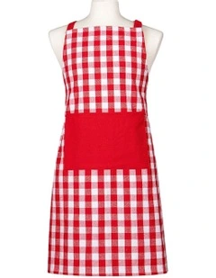 Eco Gingham Apron in Red