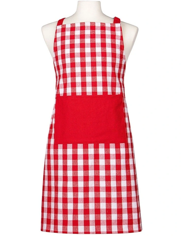 Eco Gingham Apron in Red image 1