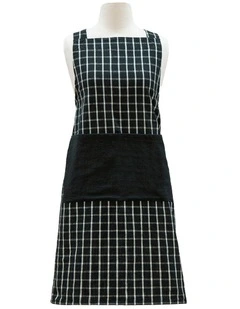 Hemingway Crossback Apron in Black