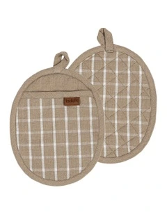 Hemingway Oval Pot Holder 2 Pack in Taupe