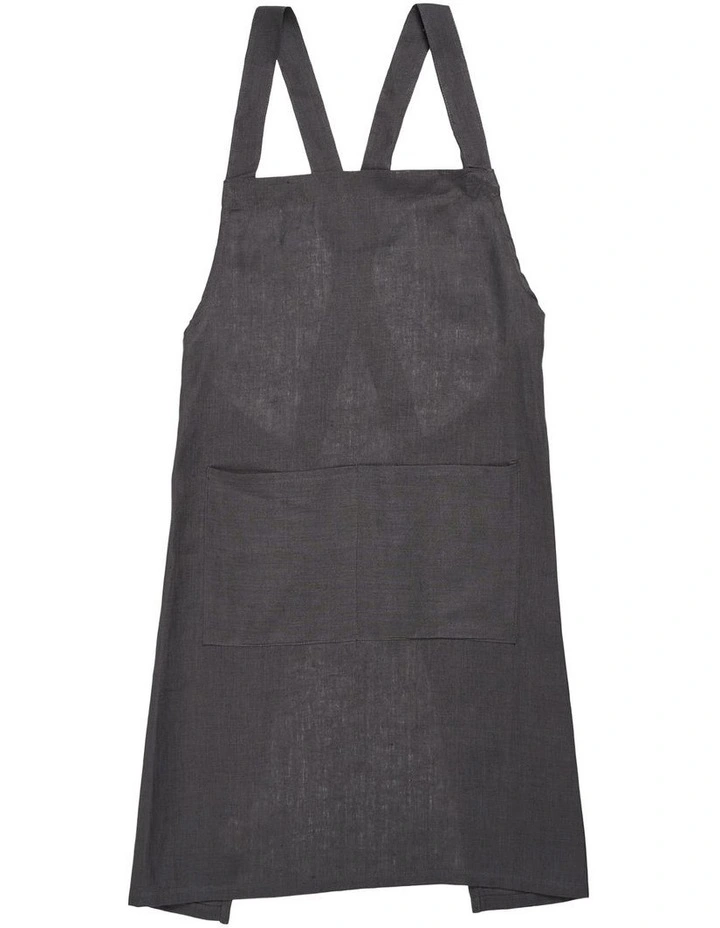 Nimes Washed European Linen Apron in Magnet image 1