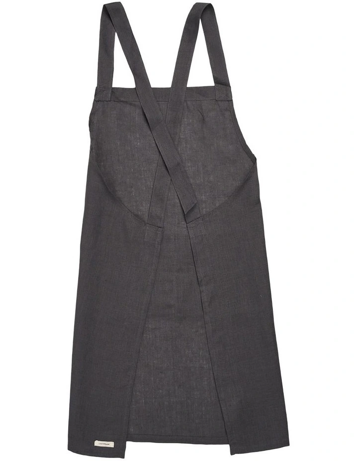 Nimes Washed European Linen Apron in Magnet image 2