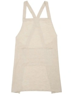 Nimes Washed European Linen Apron In Natural