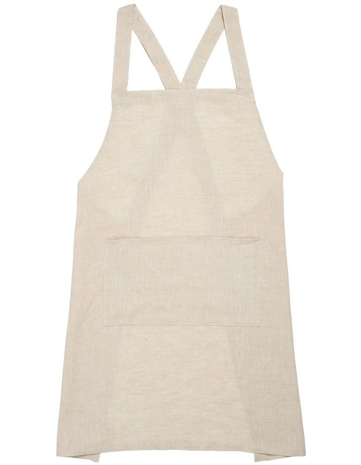 Nimes Washed European Linen Apron In Natural image 1