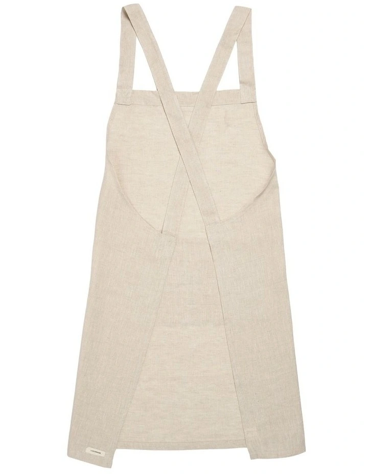 Nimes Washed European Linen Apron In Natural image 2