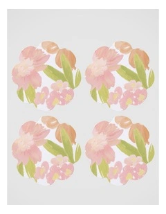 Rosie Scallop Edge Round Coaster Set Of 4 10x10cm