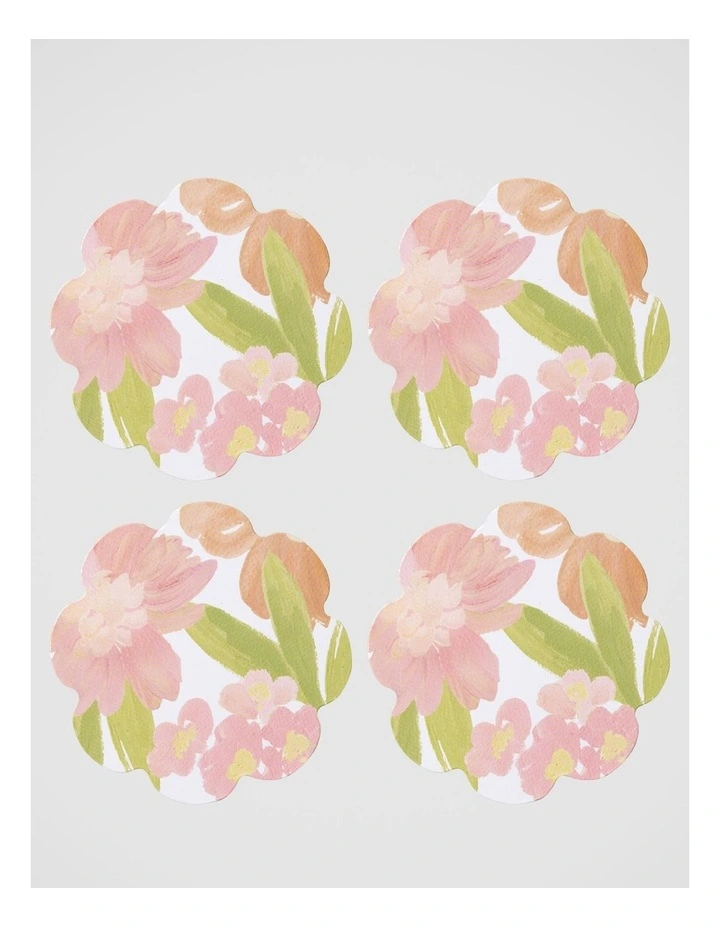 Rosie Scallop Edge Round Coaster Set Of 4 10x10cm image 1
