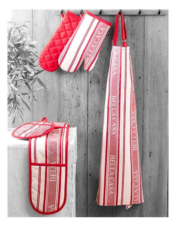 Bella Casa Red 2pk Oval Potholder image 3